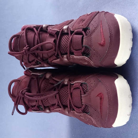 Nike Air More Uptempo Burgundy Athletic Shoes "Night Maroon" - Picture 5 of 13